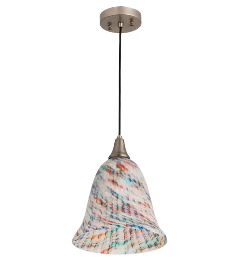 10"W Peacock Pate-De-Verre Pendant
