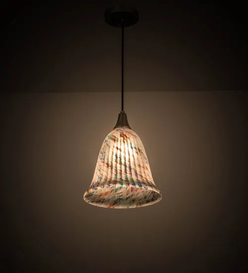 10"W Peacock Pate-De-Verre Pendant