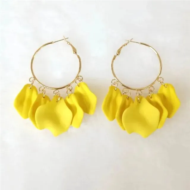 18 Colors Petals Flower Earrings ABS