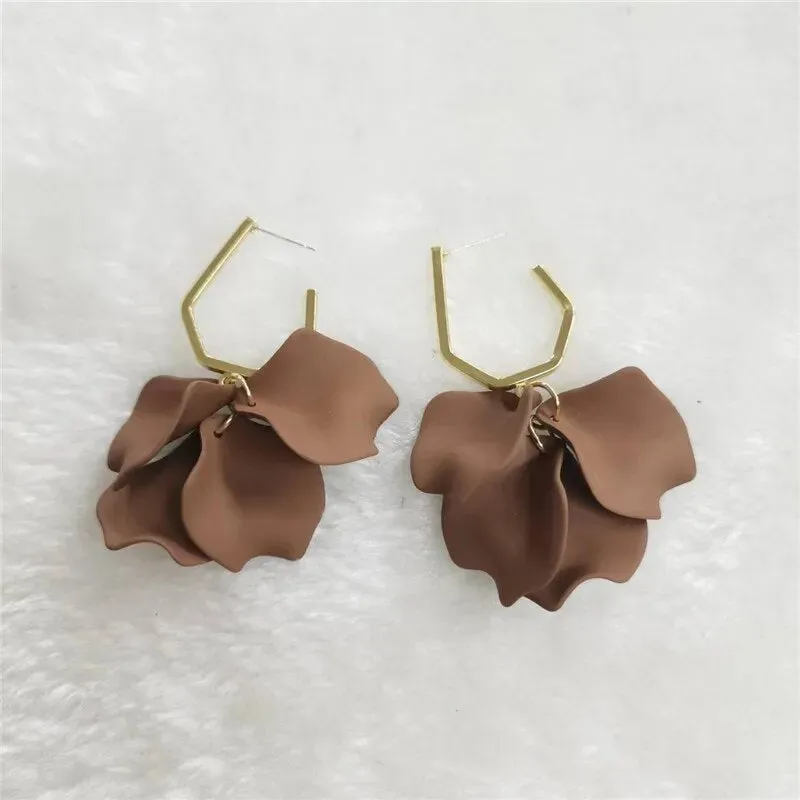 18 Colors Petals Flower Earrings ABS