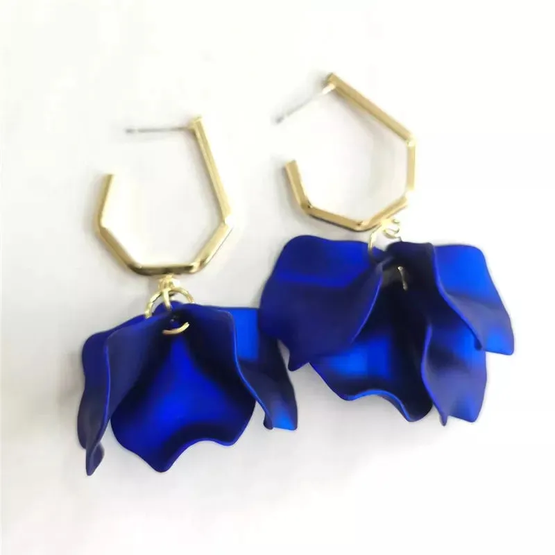 18 Colors Petals Flower Earrings ABS