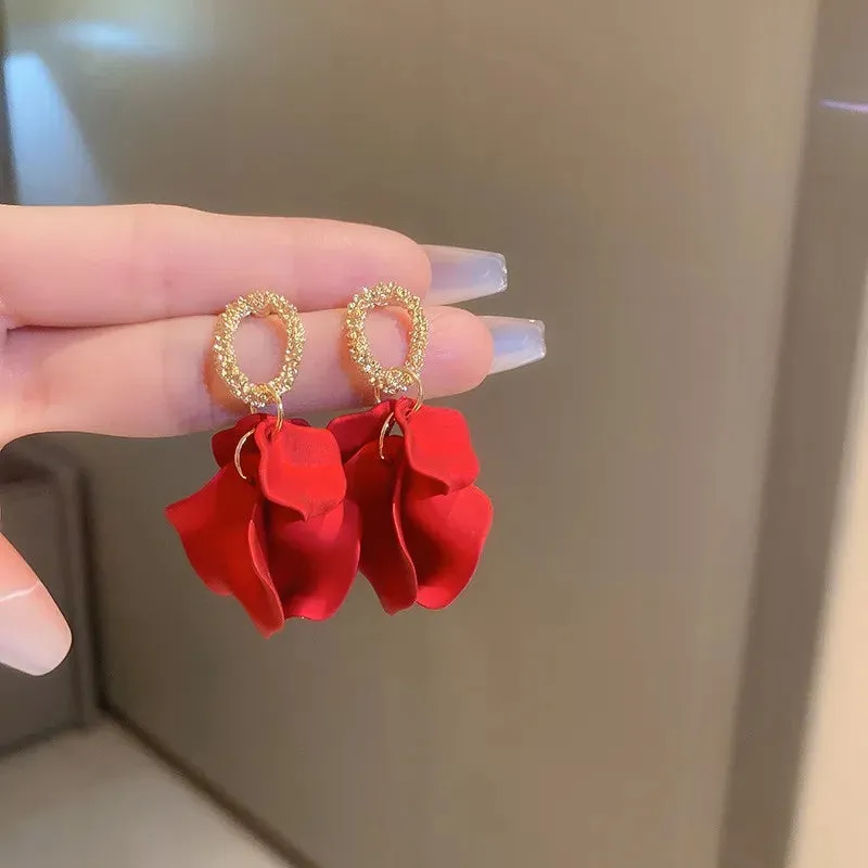 18 Colors Petals Flower Earrings ABS