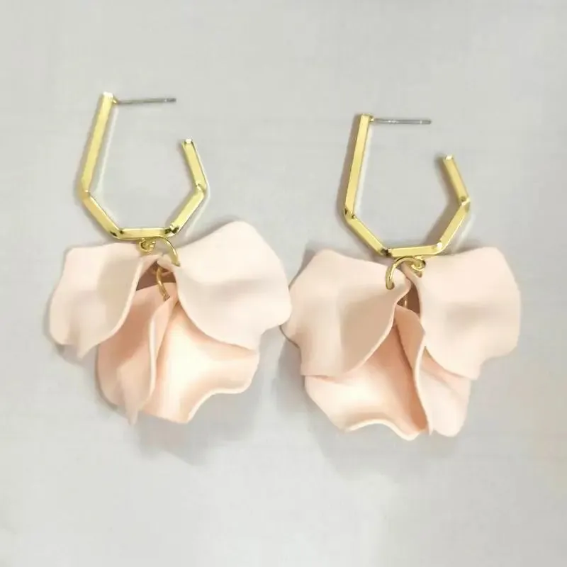 18 Colors Petals Flower Earrings ABS