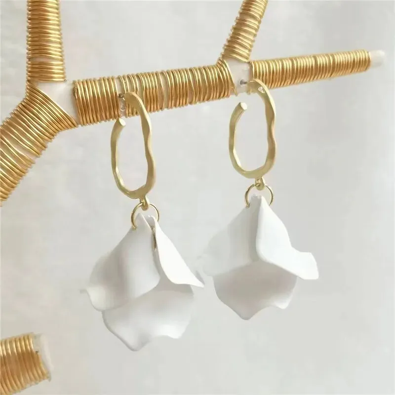 18 Colors Petals Flower Earrings ABS