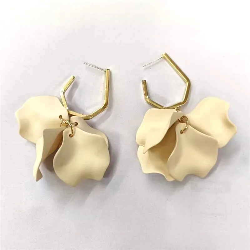 18 Colors Petals Flower Earrings ABS