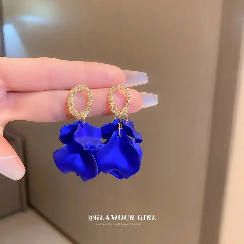18 Colors Petals Flower Earrings ABS