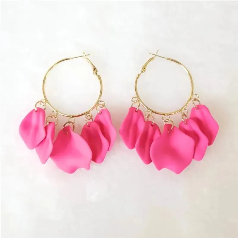 18 Colors Petals Flower Earrings ABS