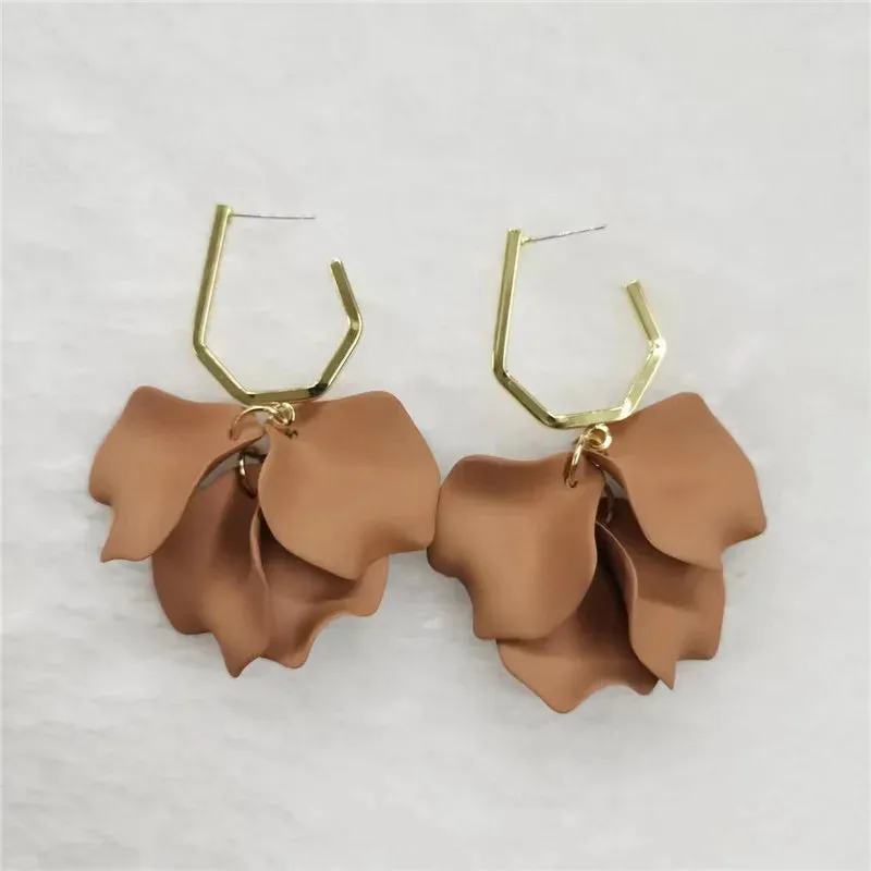 18 Colors Petals Flower Earrings ABS