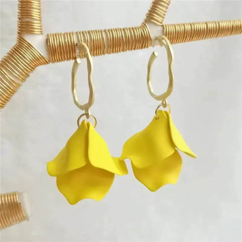 18 Colors Petals Flower Earrings ABS
