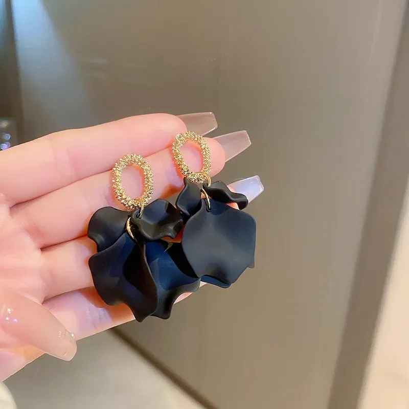 18 Colors Petals Flower Earrings ABS