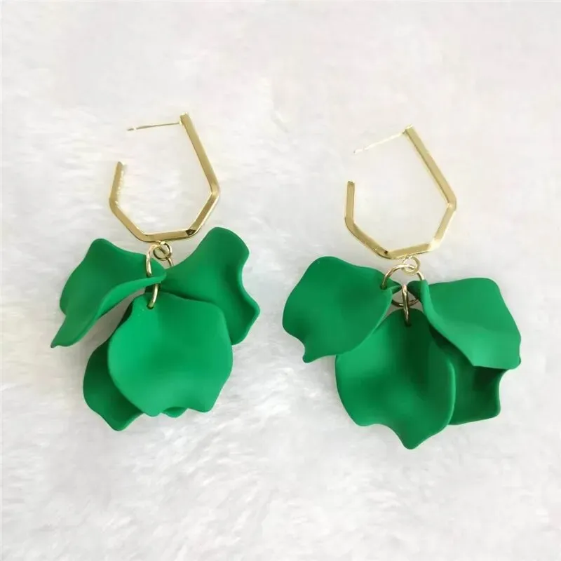 18 Colors Petals Flower Earrings ABS