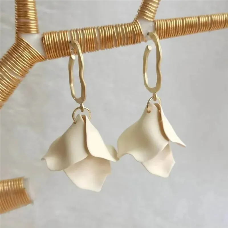 18 Colors Petals Flower Earrings ABS
