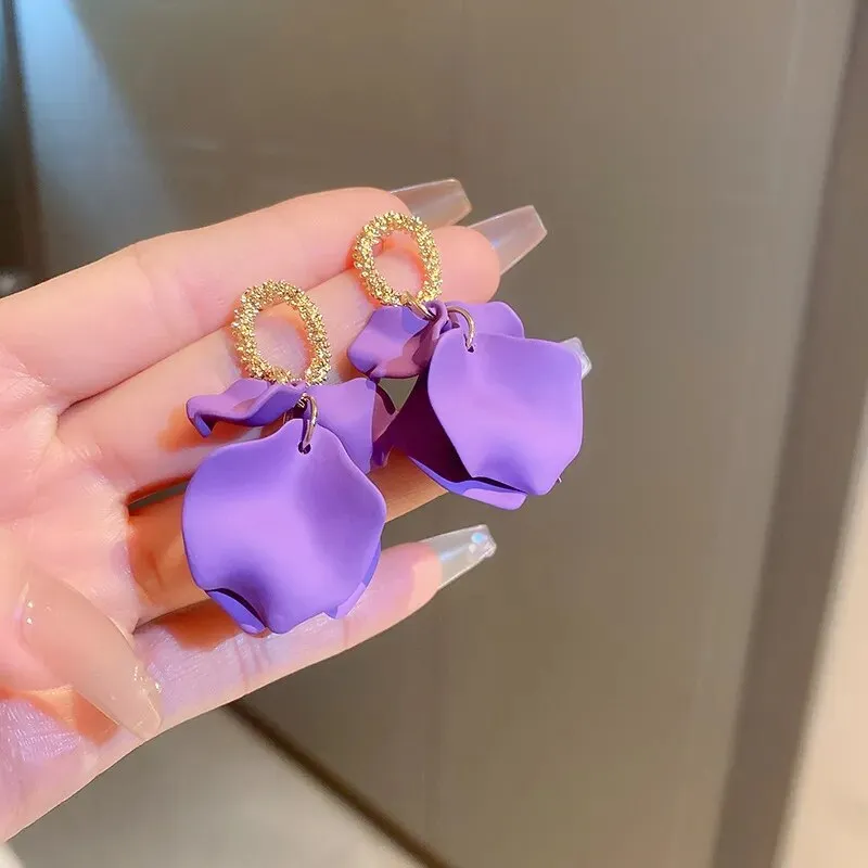 18 Colors Petals Flower Earrings ABS