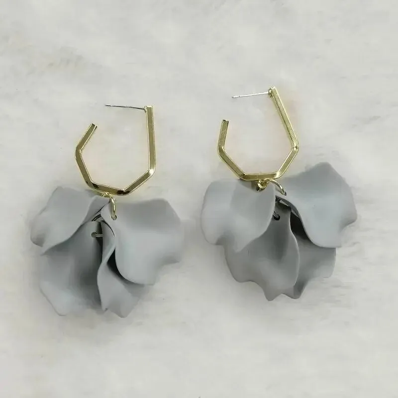 18 Colors Petals Flower Earrings ABS