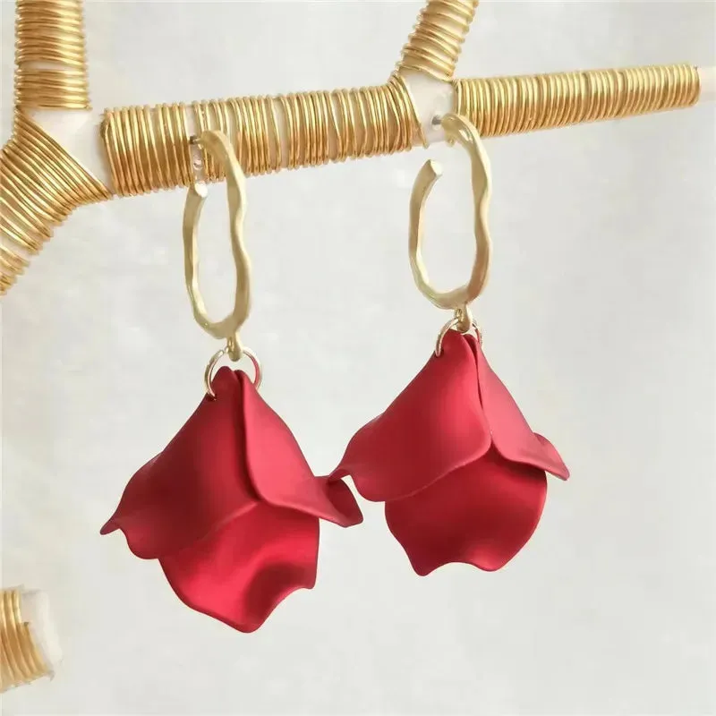 18 Colors Petals Flower Earrings ABS