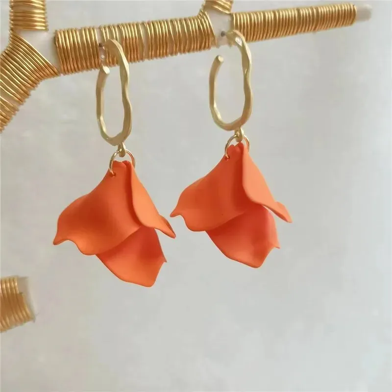 18 Colors Petals Flower Earrings ABS