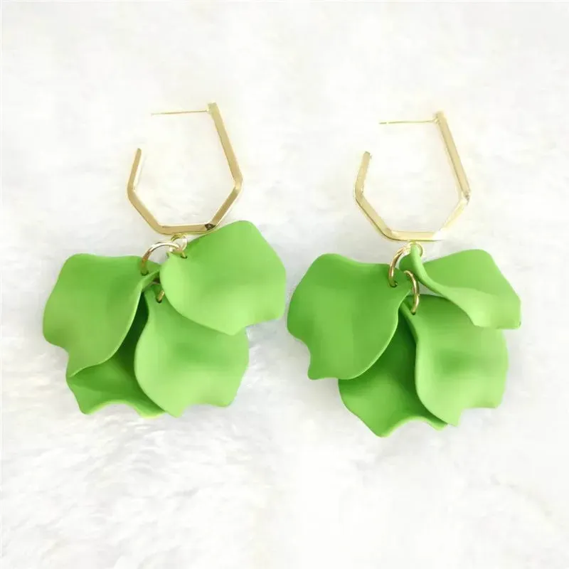 18 Colors Petals Flower Earrings ABS