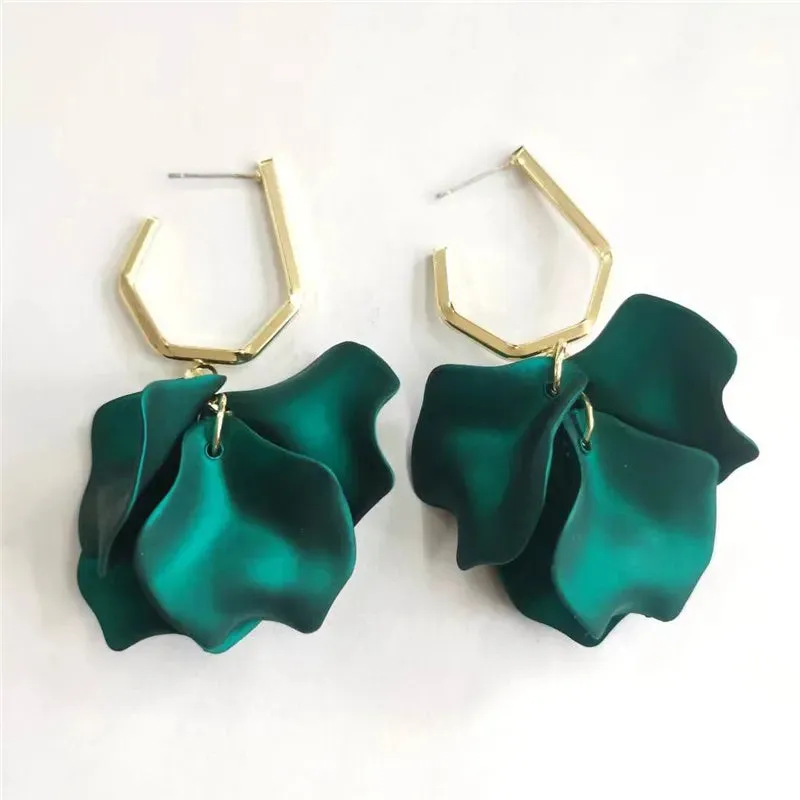 18 Colors Petals Flower Earrings ABS