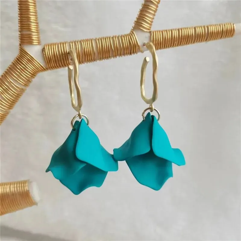 18 Colors Petals Flower Earrings ABS