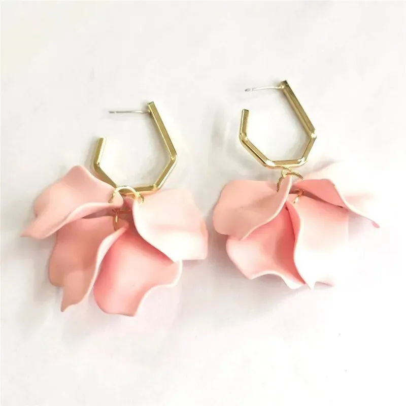 18 Colors Petals Flower Earrings ABS