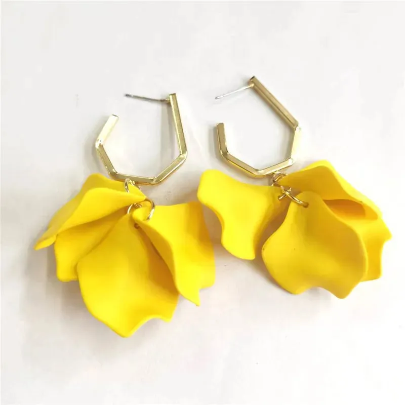 18 Colors Petals Flower Earrings ABS