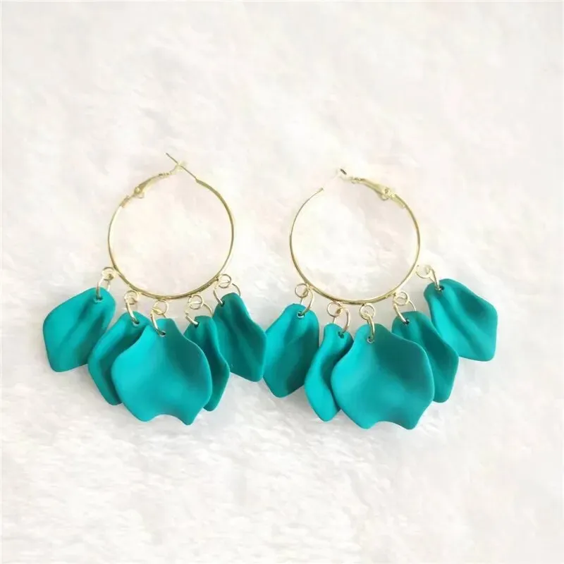 18 Colors Petals Flower Earrings ABS
