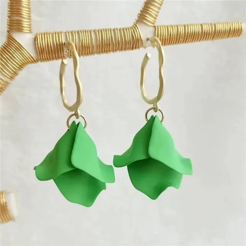 18 Colors Petals Flower Earrings ABS