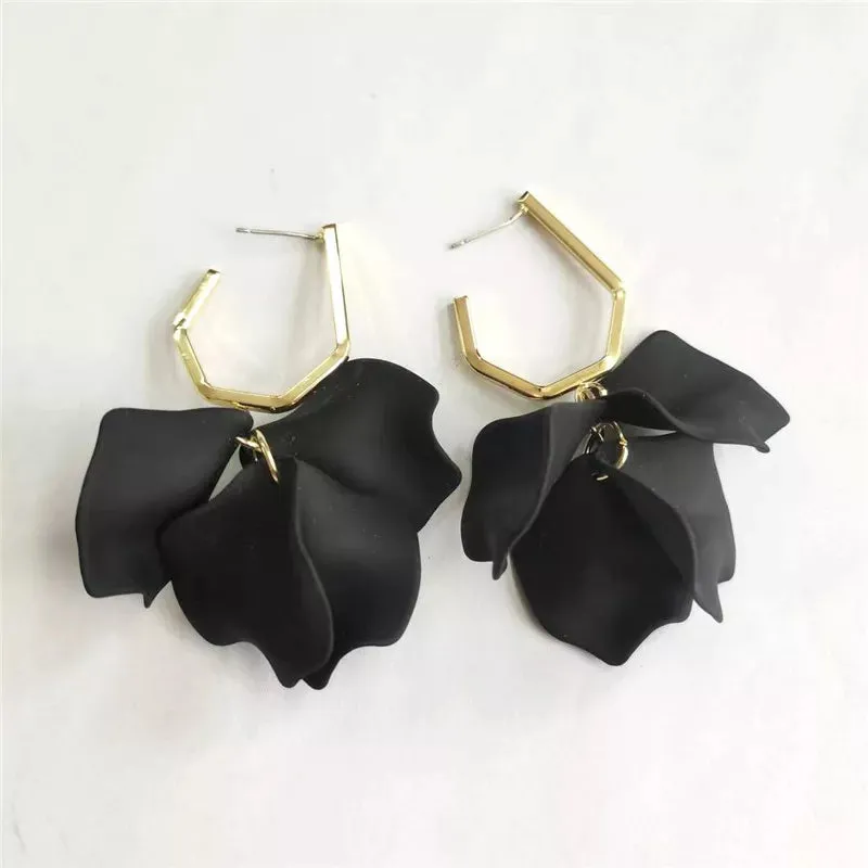 18 Colors Petals Flower Earrings ABS