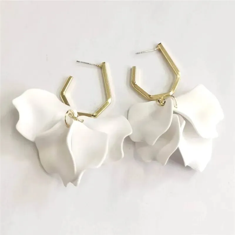 18 Colors Petals Flower Earrings ABS