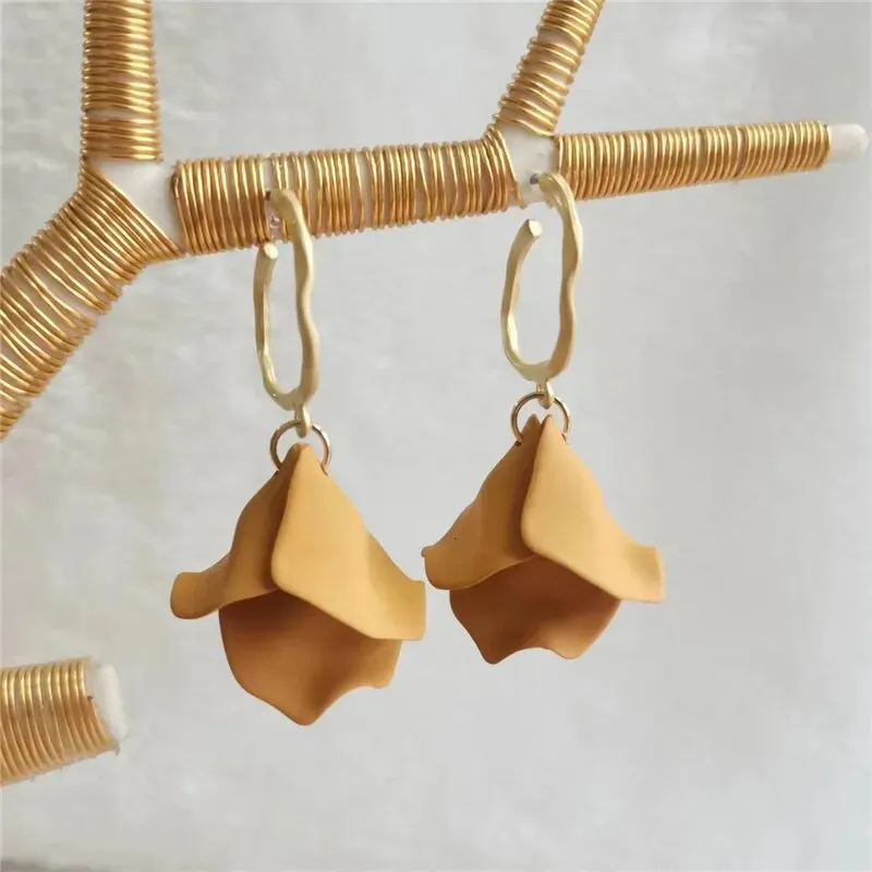 18 Colors Petals Flower Earrings ABS