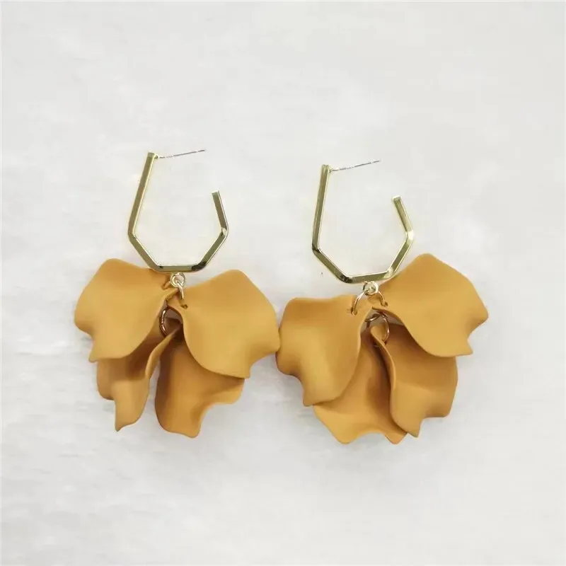 18 Colors Petals Flower Earrings ABS