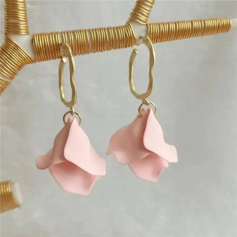 18 Colors Petals Flower Earrings ABS