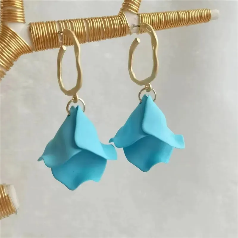 18 Colors Petals Flower Earrings ABS