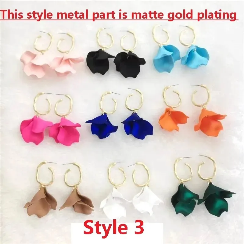 18 Colors Petals Flower Earrings ABS