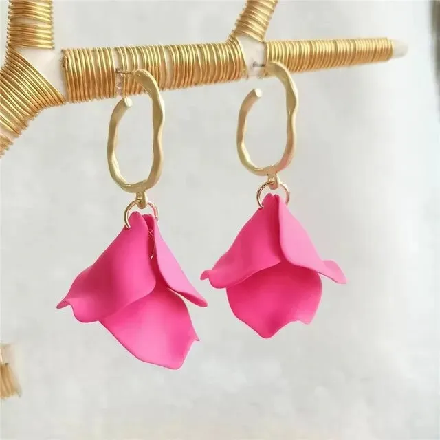 18 Colors Petals Flower Earrings ABS