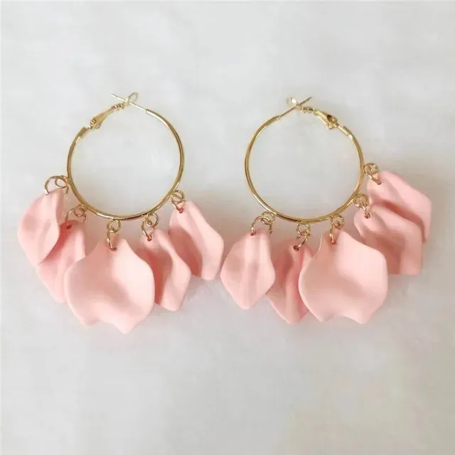 18 Colors Petals Flower Earrings ABS