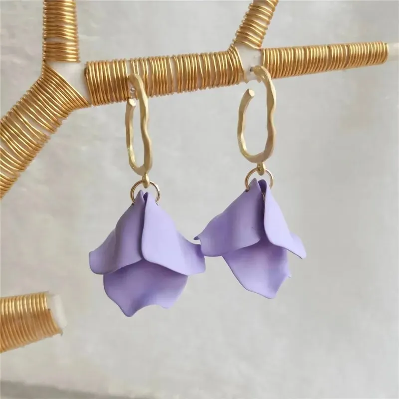 18 Colors Petals Flower Earrings ABS