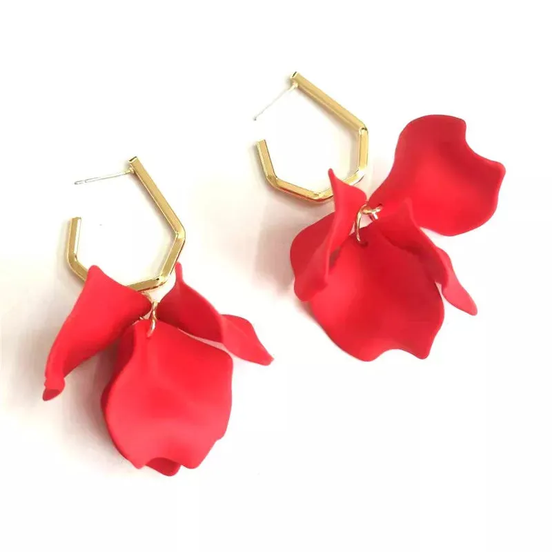 18 Colors Petals Flower Earrings ABS