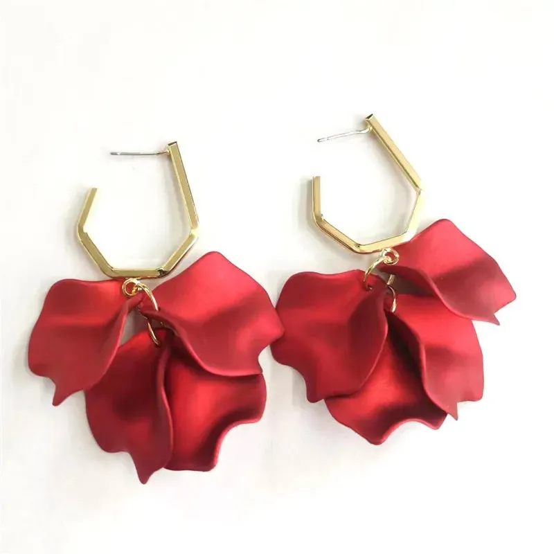 18 Colors Petals Flower Earrings ABS