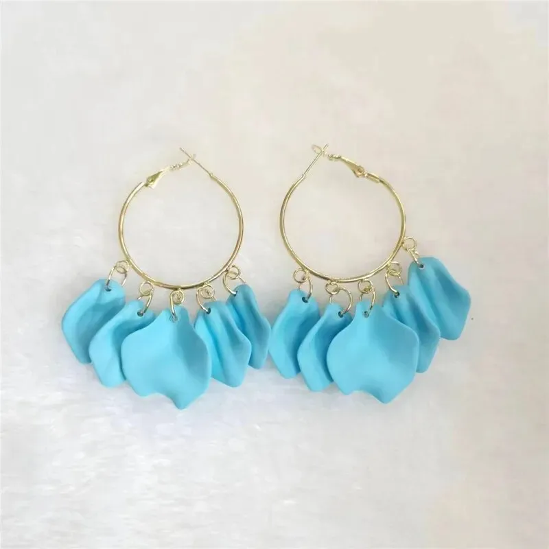 18 Colors Petals Flower Earrings ABS