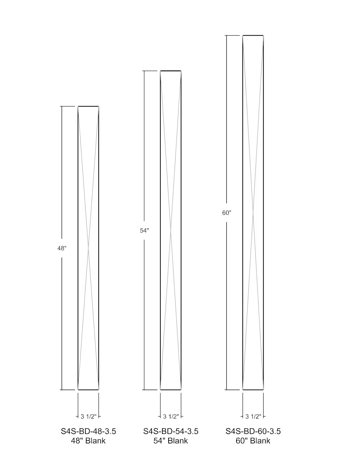 4003 Blank Newel Post