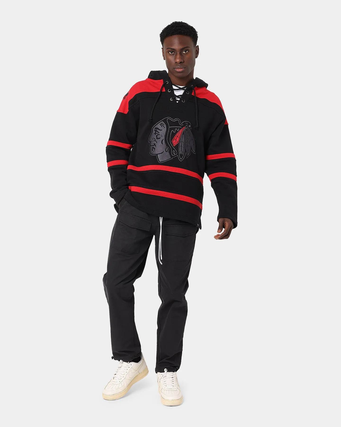 47 Brand Chicago Blackhawks NHL Lacer Hoodie Jet Black