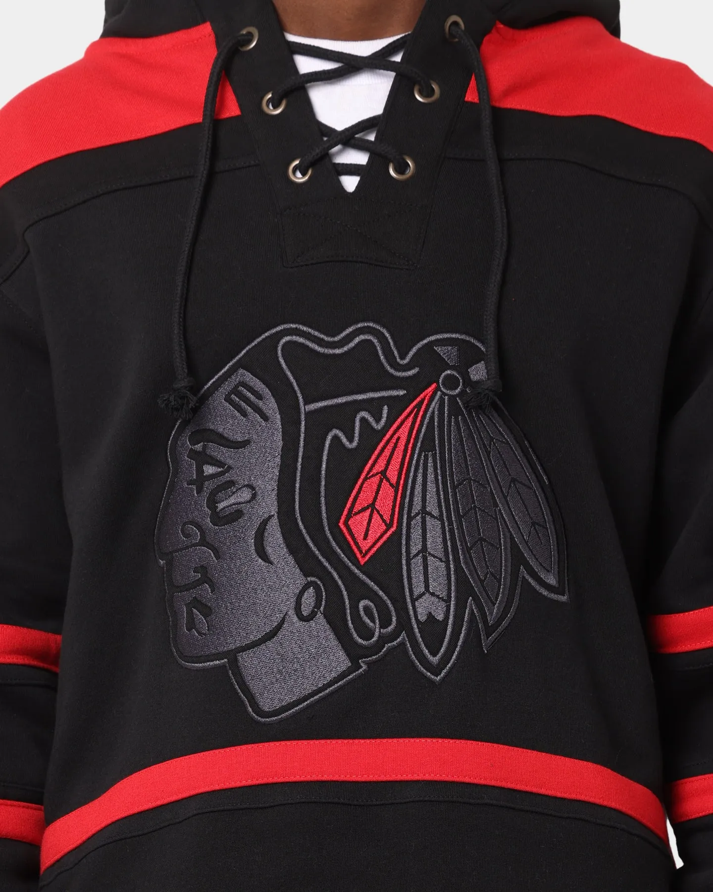 47 Brand Chicago Blackhawks NHL Lacer Hoodie Jet Black