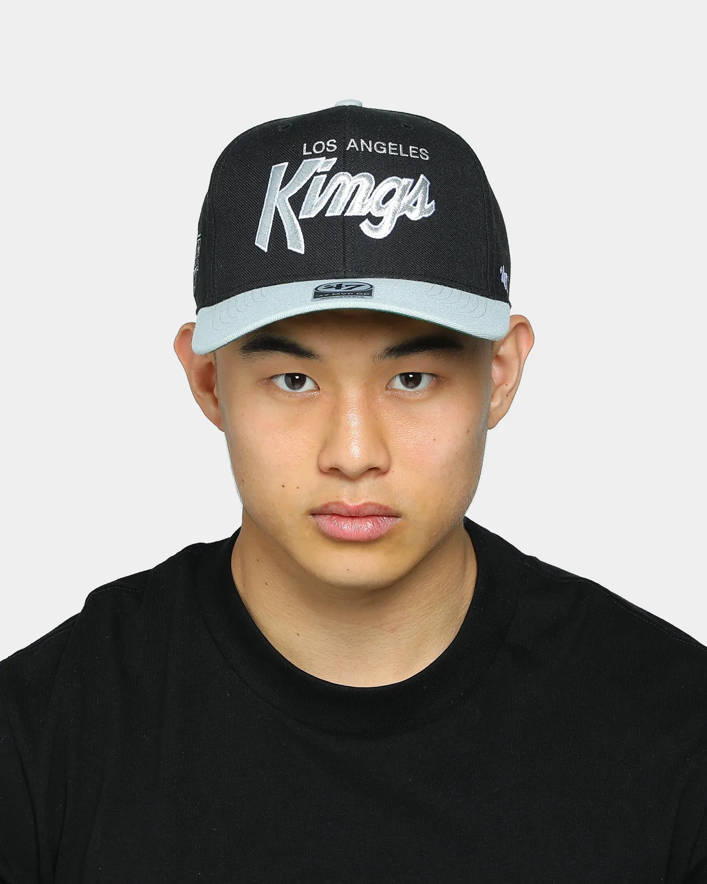 47 Brand Men's Los Angeles Kings Script MVP DP Snapback Black/Grey