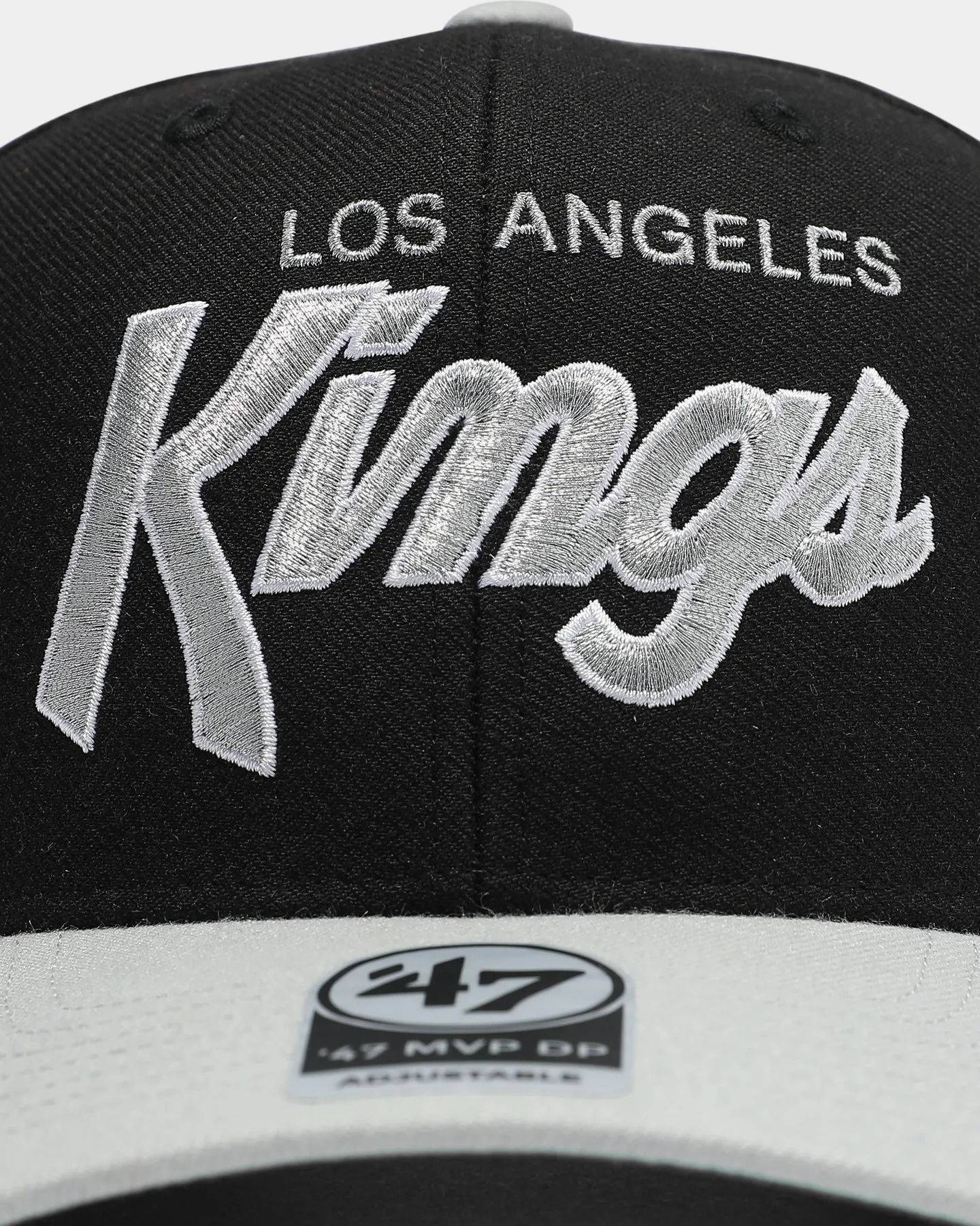 47 Brand Men's Los Angeles Kings Script MVP DP Snapback Black/Grey