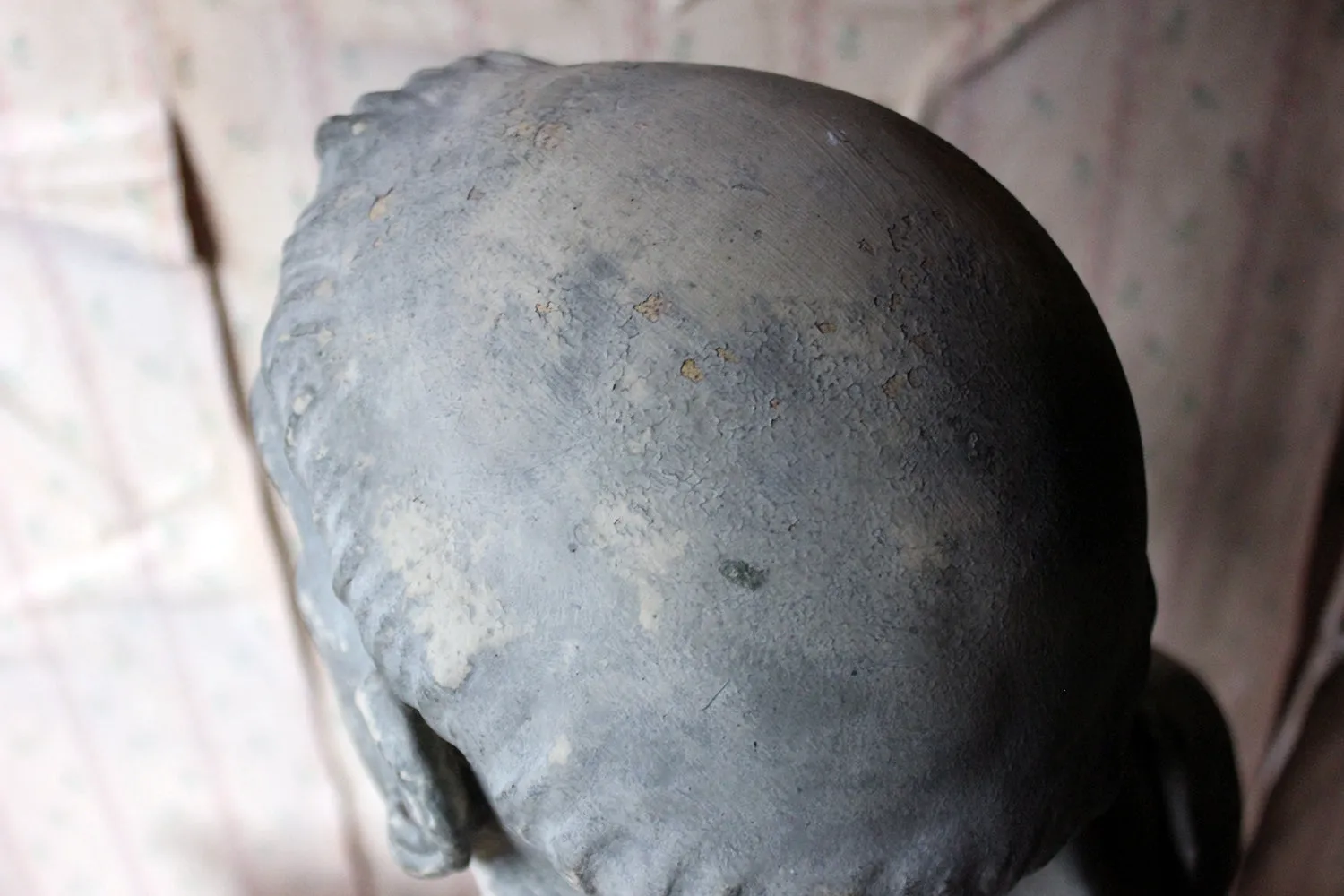 A Large 19thC Painted Plaster Portrait Library Bust of St. Francis of Assisi; Ex Milford House