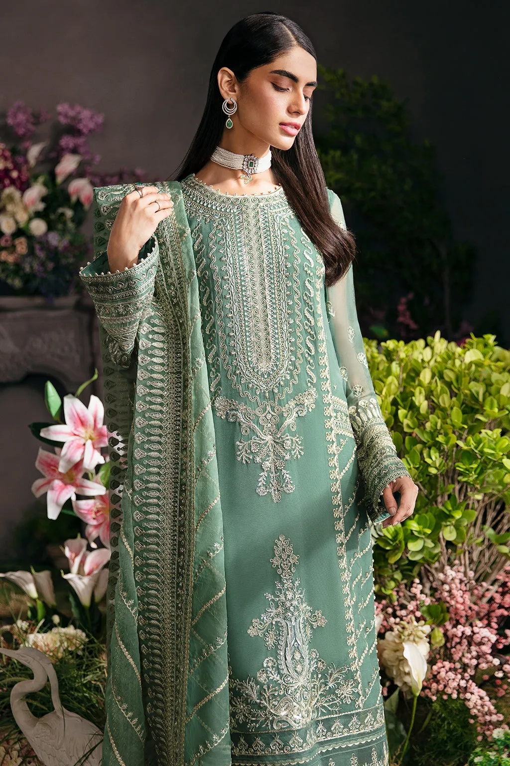 Afrozeh La Fuschia Luxury Formals – Sea Mist