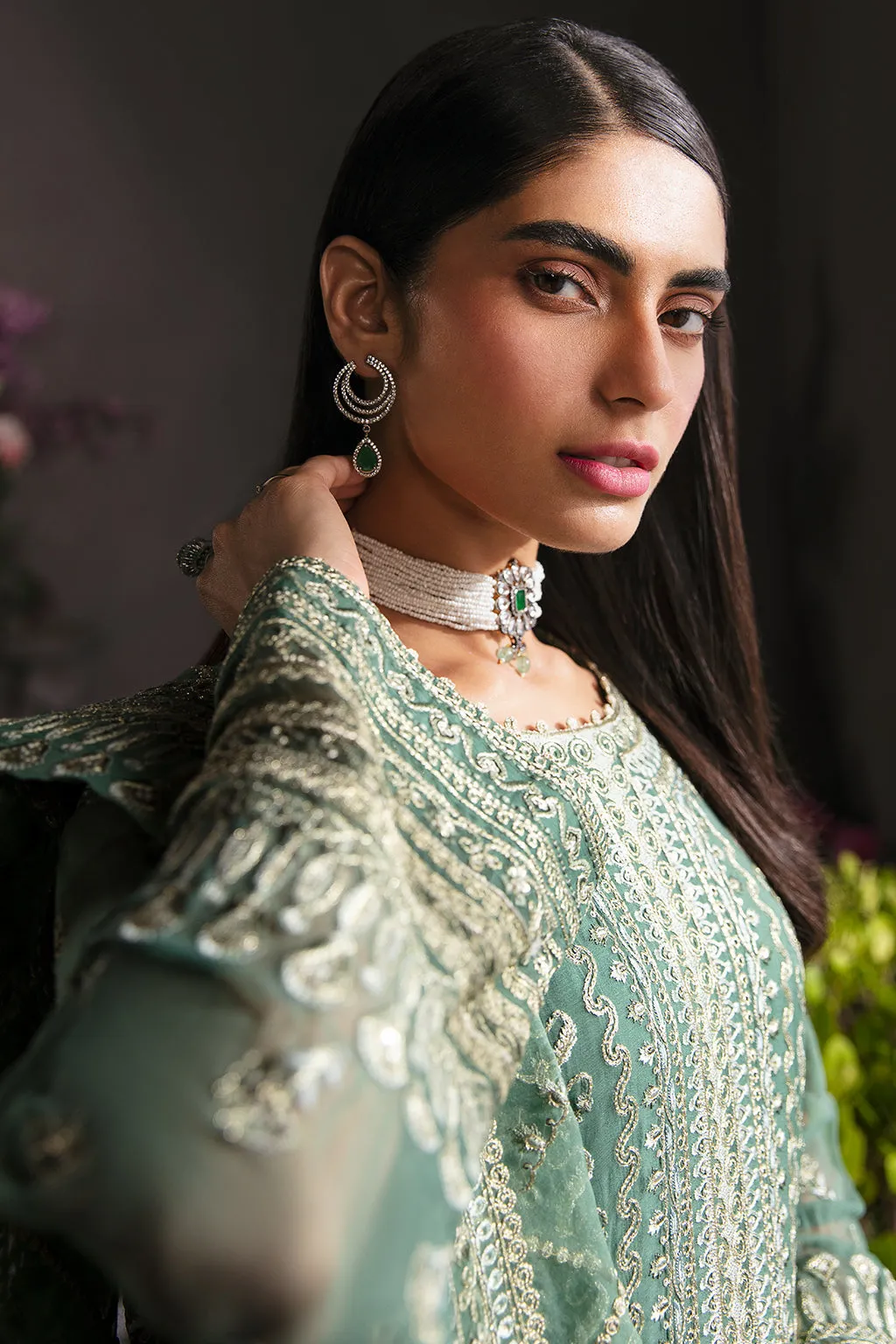 Afrozeh La Fuschia Luxury Formals – Sea Mist