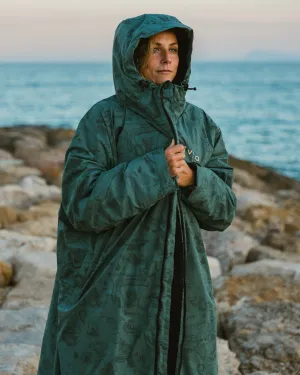 All Weather Sherpa Changing Robe - Wilderness Green Map of Dreams