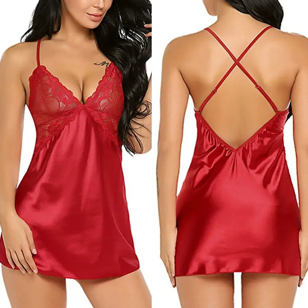 Alluring Ladies Satin & Lace Robes & Teddies with Romantic Mask